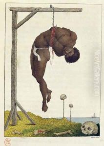 A Negro hung alive by the Ribs to a Gallows, from Narrative of a Five Years Expedition against the Revolted Negroes of Surinam, in Guiana, on the Wild Coast of South America, from the year 1772, to 1777, engraved by William Blake 1757-1827 2