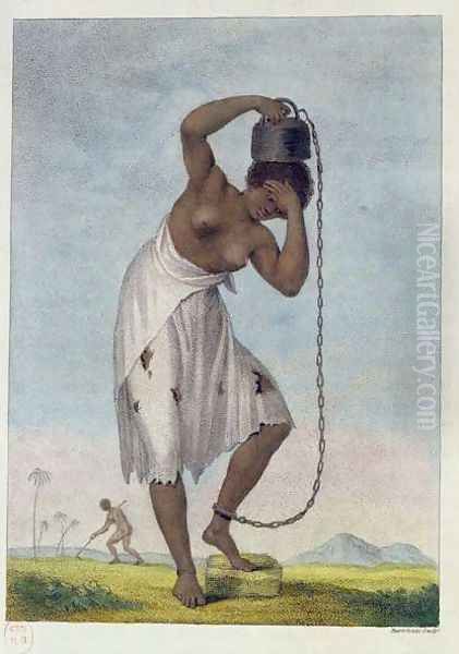 A Female Negro Slave with a Weight Chained to her Ankle, from Narrative of a Five Years Expedition Against the Revolted Negroes of Surinam 1772-77, 1796 - view 1