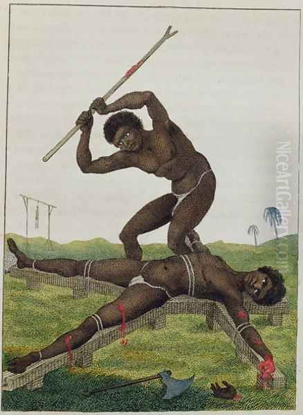 The Execution of Breaking on the Rack, 1793, from Narrative of a Five Years Expedition against the Revolted Negroes of Surinam 1772-77, published 1813 - view 1