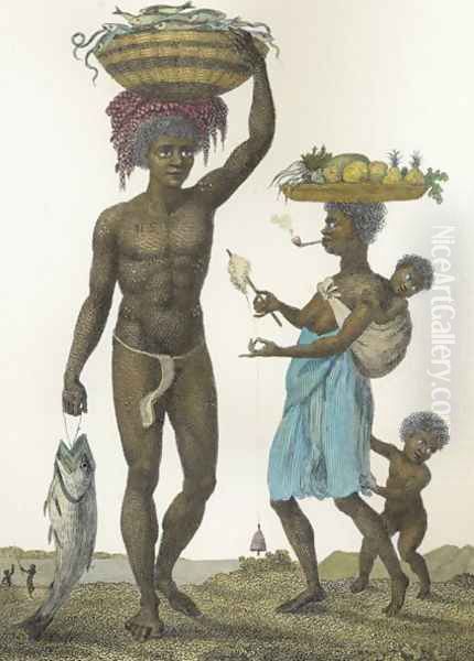 Family of Negro Slaves from Loango, 1792, plate 69 from Narrative of a Five Years Expedition against the Revolted Negroes of Surinam, engraved by William Blake 1757-1827 pub. 1806 2 - view 1