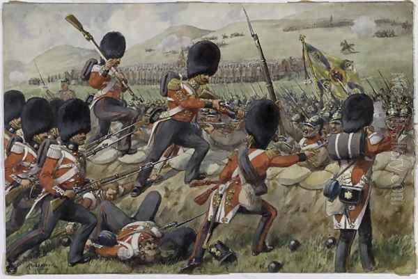 Detail of the Scots Fusilier Guards now Scots Guards at the Battle of the Alma, Crimean War, 20 September 1854 - view 1