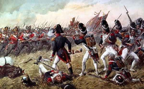 The 3rd Regiment of Foot Guards repulsing the final charge of the old Guard at the Battle of Waterloo, 18th June 1815 - view 1