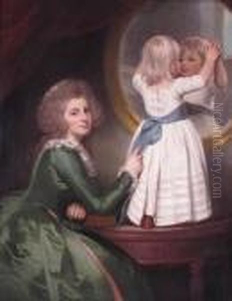 Portrait Of Anne Barbara Russell Nee Whitworth With Her Son Sir Henry Russell - view 1