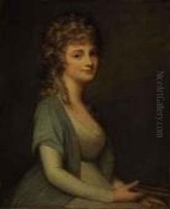 Portrait Of Mrs. Bruce, Half-length by George Romney