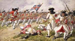 The Battle of Ramillies, The 16th Foot charging the French Infantry, 1900