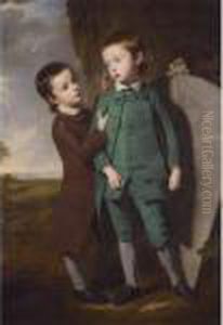 Portrait Of Two Boys With A Kite