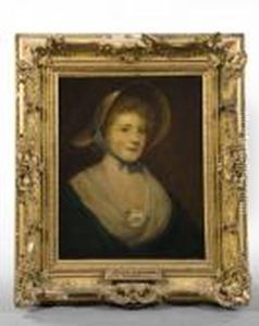 Portrait Of A Lady Wearing A Bonnet by George Romney