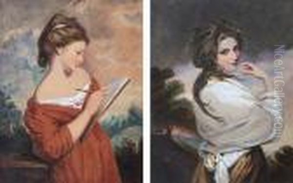 Emma Hamilton; Girl Sketching A Landscape - view 1
