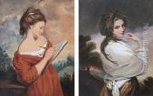 Emma Hamilton; Girl Sketching A Landscape Emma Hamilton; Girl Sketching A Landscape