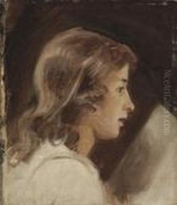 Study Of A Boy Reading, In Profile, Bust-length by George Romney