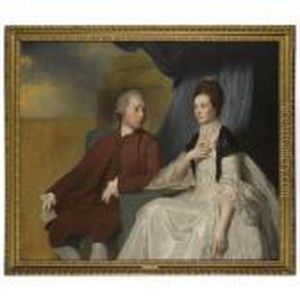Portrait Of Sir John Chetwode And Lady Chetwode by George Romney
