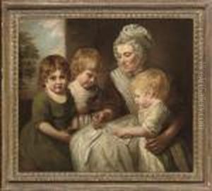 Portrait Of A Governess With
Three Children, Three-quarter-length, Seated, With A Primer, A Landscape
Beyond Portrait Of A Governess With
Three Children, Three-quarter-length, Seated, With A Primer, A Landscape
Beyond