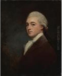Portrait Of A Young Man, Said To Be Sir Nathaniel Dance-holland, Ra by George Romney