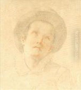 Study Ofa Young Boy, Head And Shoulders by George Romney