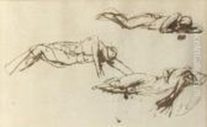 Studies Of Thelassie, The French Dancer, Reclining