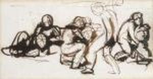 Children Of Medea Playing With Tragic Masks