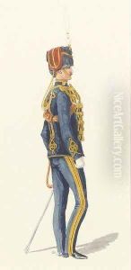 An officer of the 7th Hussars by Richard Simkin