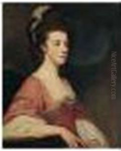 Half Length, Wearing A Pink Dress by George Romney