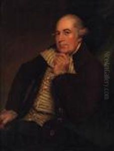Portrait Of George Maltby, 
Seated Three-quarter-length, In A Browncoat And Green And White Striped 
Waistcoat