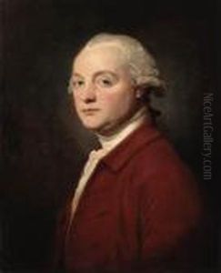 Portrait Of A Gentleman Said To Be John Kenwick, Half Length,wearing A Red Jacket