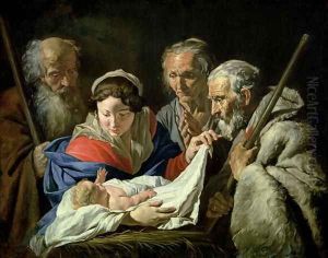 Adoration of the Infant Jesus by Matthias Stomer