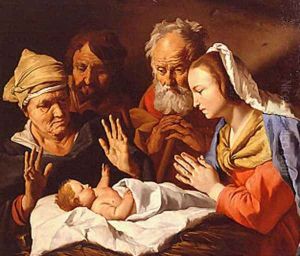 Adoration of the Christ Child 1630ca by Matthias Stomer