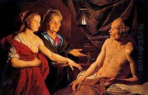 Sarah Leading Hagar to Abraham by Matthias Stomer