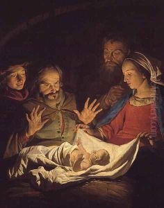 The Adoration of the Shepherds by Matthias Stomer