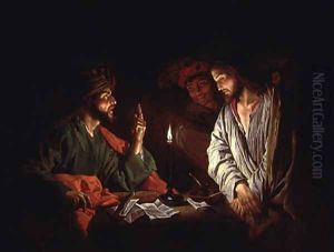Christ before Caiaphus 1630-1650 by Matthias Stomer