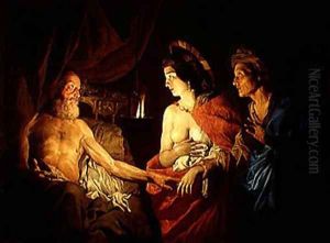 Sarah Presenting Hagar to Abraham, 1620-50 2 by Matthias Stomer