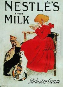 Poster Advertising Nestles Swiss Milk, late 19th century by Theophile Alexandre Steinlen