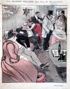 Illustration for La Maison Tellier by Guy de Maupassant 1850-93, front cover of Gil Blas, 9th October 1892 2 by Theophile Alexandre Steinlen