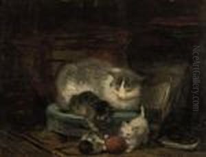 Playing Kittens by Henriette Ronner-Knip