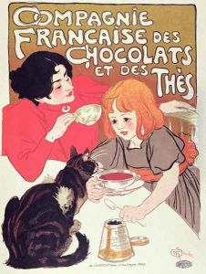 Poster advertising the Compagnie Francaise des Chocolats et des Thes, c.1898 by Theophile Alexandre Steinlen
