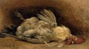 Study Of A Rooster by Henriette Ronner-Knip