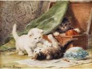 Spielende Katzen by Henriette Ronner-Knip