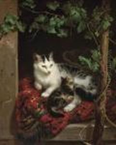Chat Et Chaton by Henriette Ronner-Knip