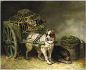 Coppia Di Cani Da Caccia by Henriette Ronner-Knip
