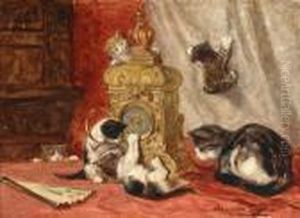 Playing Kittens by Henriette Ronner-Knip