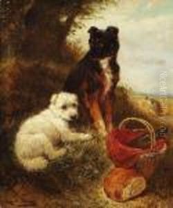 Zwei Hunde by Henriette Ronner-Knip