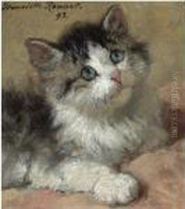 An Inquisitive Kitten by Henriette Ronner-Knip