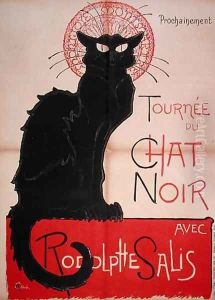 Poster advertising a tour of the Chat Noir Cabaret, 1896 by Theophile Alexandre Steinlen