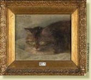 Chat Au Repos by Henriette Ronner-Knip