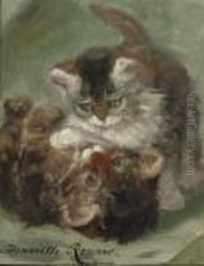 Playing Kittens by Henriette Ronner-Knip