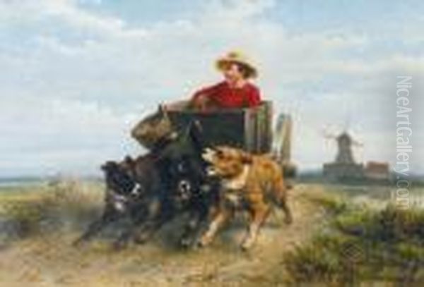 Boy In Adogcart - view 1