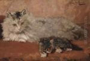 A Watchful Mother by Henriette Ronner-Knip