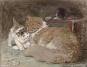 Mother's Care by Henriette Ronner-Knip