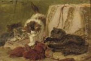 Playful Kittens by Henriette Ronner-Knip