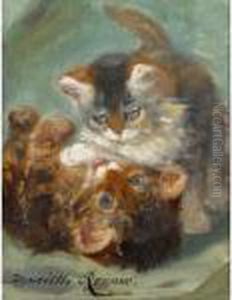 Kittens At Play by Henriette Ronner-Knip