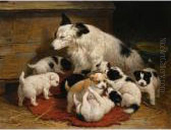 A Dog And Her Puppies - view 1